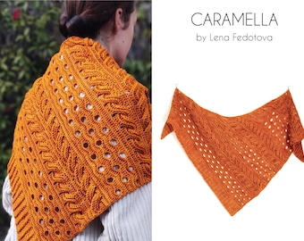 Caramella Shawl PDF Pattern ~ Crochet Cables