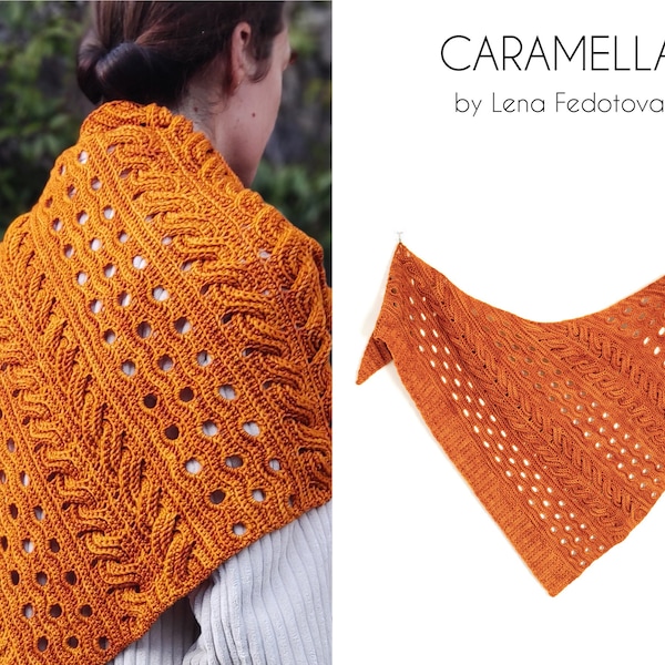 Caramella Shawl PDF Pattern ~ Crochet Cables