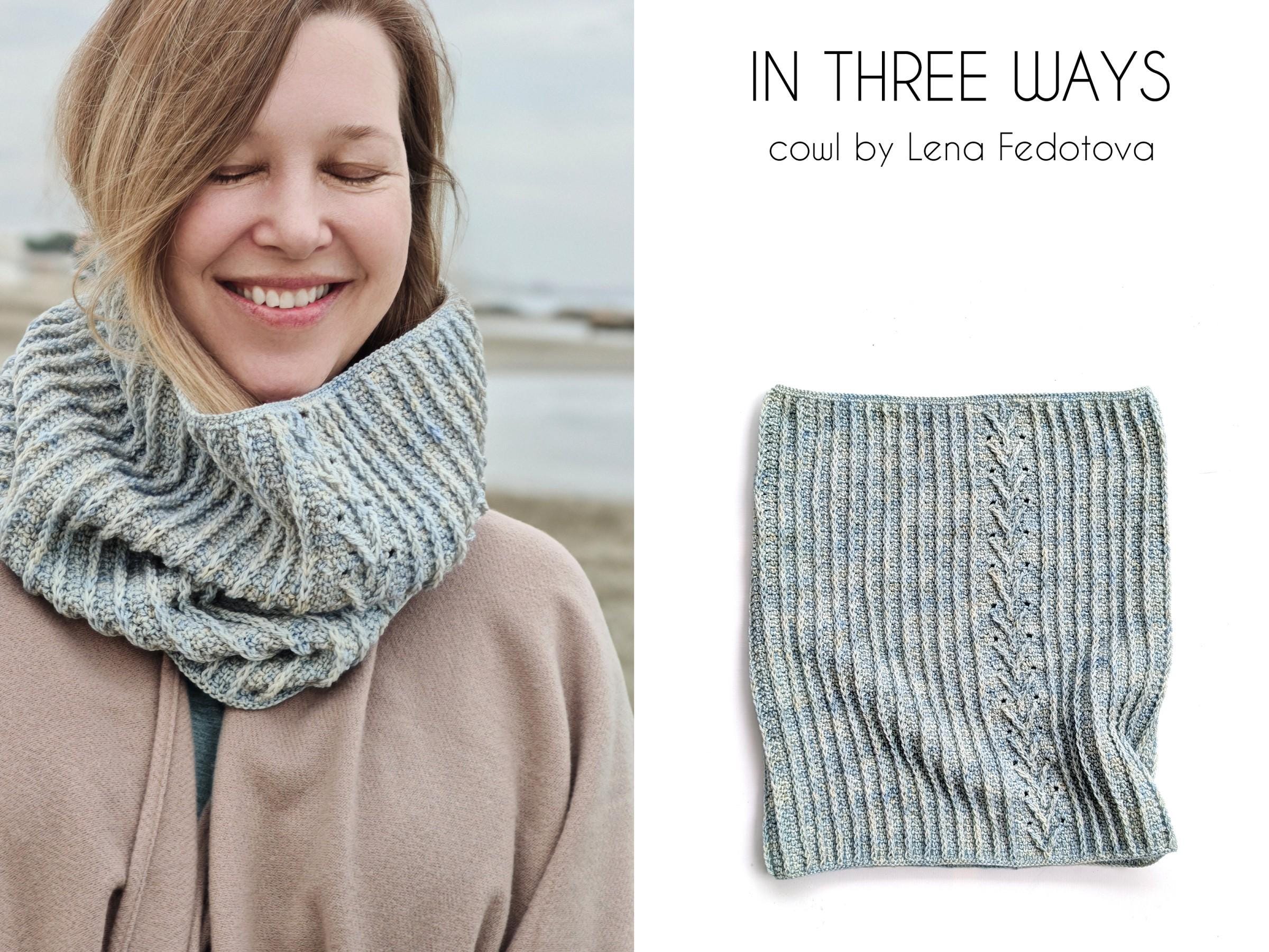 In Three Ways Cowl – Crochet Neckwarmer Pattern With Textured Lines and ...