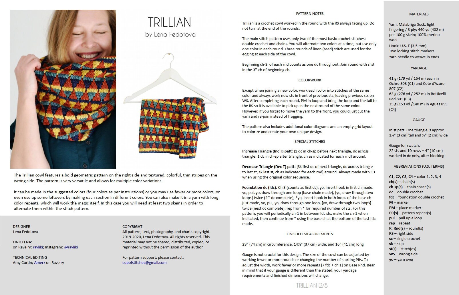 Trillian Cowl PDF Pattern ~ Colorful Crochet - Etsy Israel