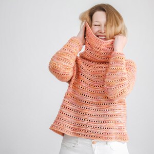 Patron PDF de pull pêche ~ Crochet décontracté