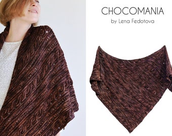 Chocomania Shawl PDF Pattern ~ Crochet Cables