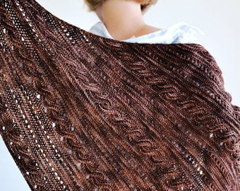 Chocomania Shawl Crochet Pattern PDF | Crochet Cables & Textured Design | Adjustable Shawl Pattern | 3 Size Options