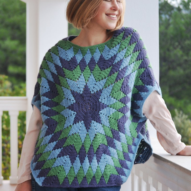 StarOver Poncho PDF Pattern Modern Crochet image 5