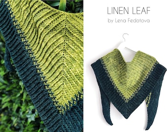 Linen Leaf Shawl PDF Pattern ~ Textured crochet