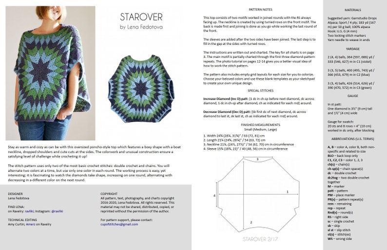 StarOver Poncho PDF Pattern Modern Crochet image 2