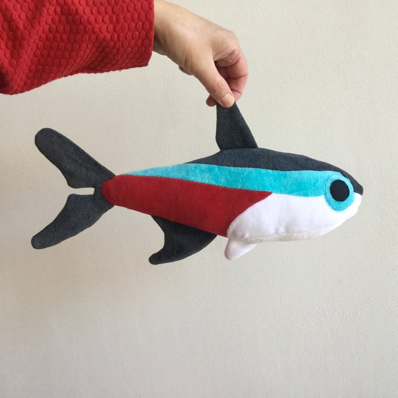 Neon tetra fish pdf sewing pattern neon tetra soft toy toy Etsy España