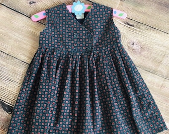 Laura Ashley Rare Cotton Needlecord Baby Girl Pinafore Dress, Size 18/24 Mths