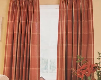 ローラ アシュレイ ヴィンテージ レア シエナ チェック 既製カーテン