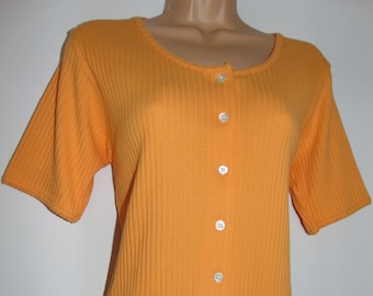 Laura Ashley Vintage Mango Ribbed Cotton Blouse - UK 12/14