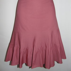 Laura Ashley Vintage Antique Rose Cotton Pin-Tucked Rüschensaum Rock, UK 4