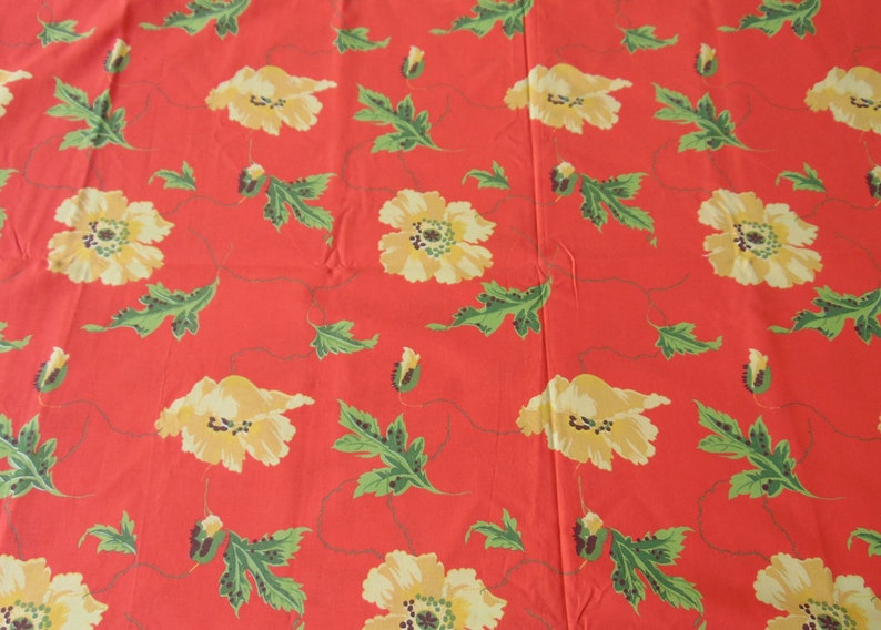 Laura Ashley Vintage Poppy Vivid Cotton Discontinued Fabric Etsy