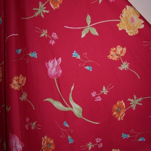 Laura Ashley vintage, unworn, reverie passion pink tulip flower, full circle skirt, size 8 UK image 8