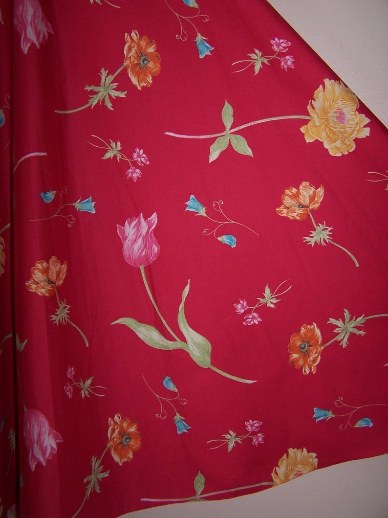 Laura Ashley vintage, unworn, reverie passion pink tulip flower, full circle skirt, size 8 UK image 8