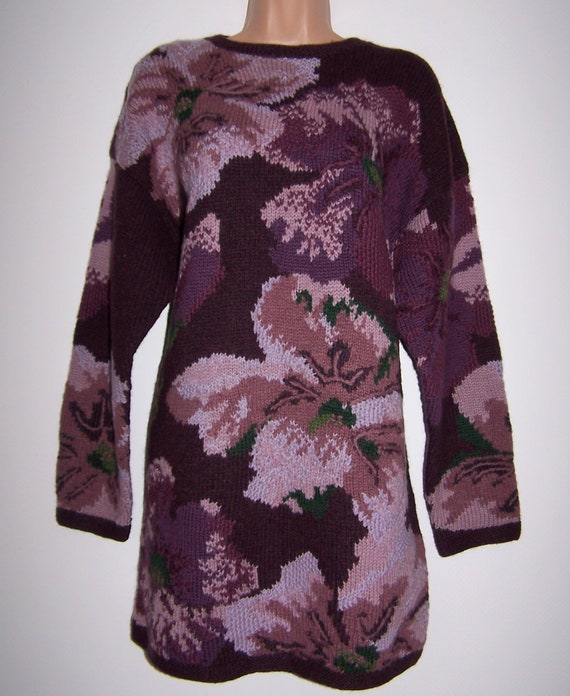 Laura Ashley Vintage, Hand Knitted Intarsia Flora… - image 5