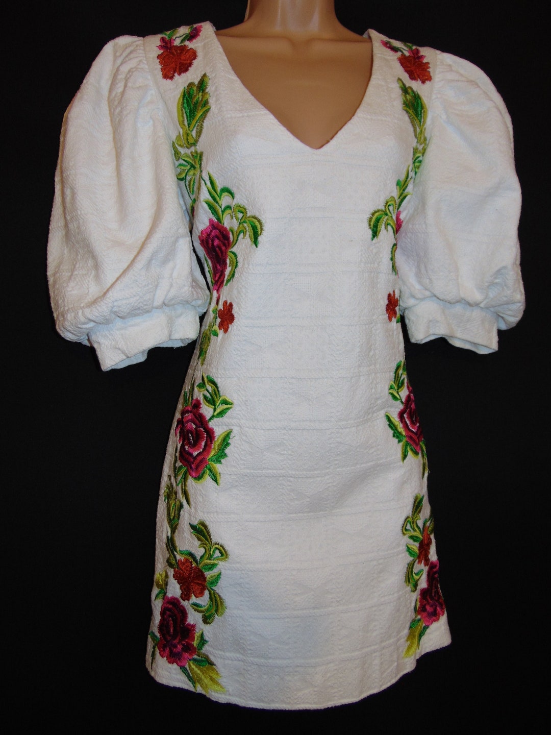 Uterqüe Raro Vestido De Jaquard De Algodón Tejido Rústico