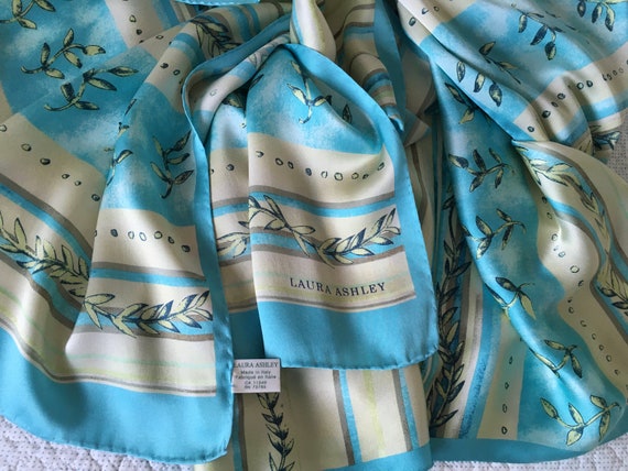 Laura Ashley Vintage Spearmint Pure Silk/Twill Si… - image 9