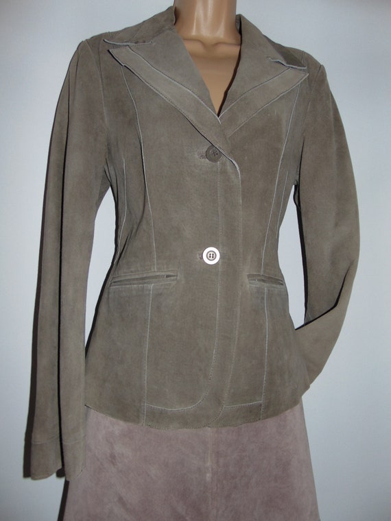 Laura Ashley Vintage Taupe Luxurious Suede Leathe… - image 3