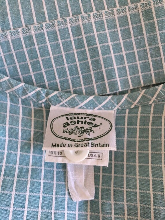 Laura Ashley Vintage Duck Egg/ White Check Cotton… - image 10