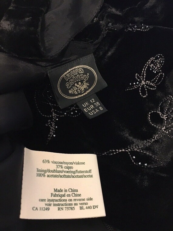 Veste En Soie Laura Ashley - Noire - Taille UK12 - Occasion Très Bon État - Veste Élégante Femme