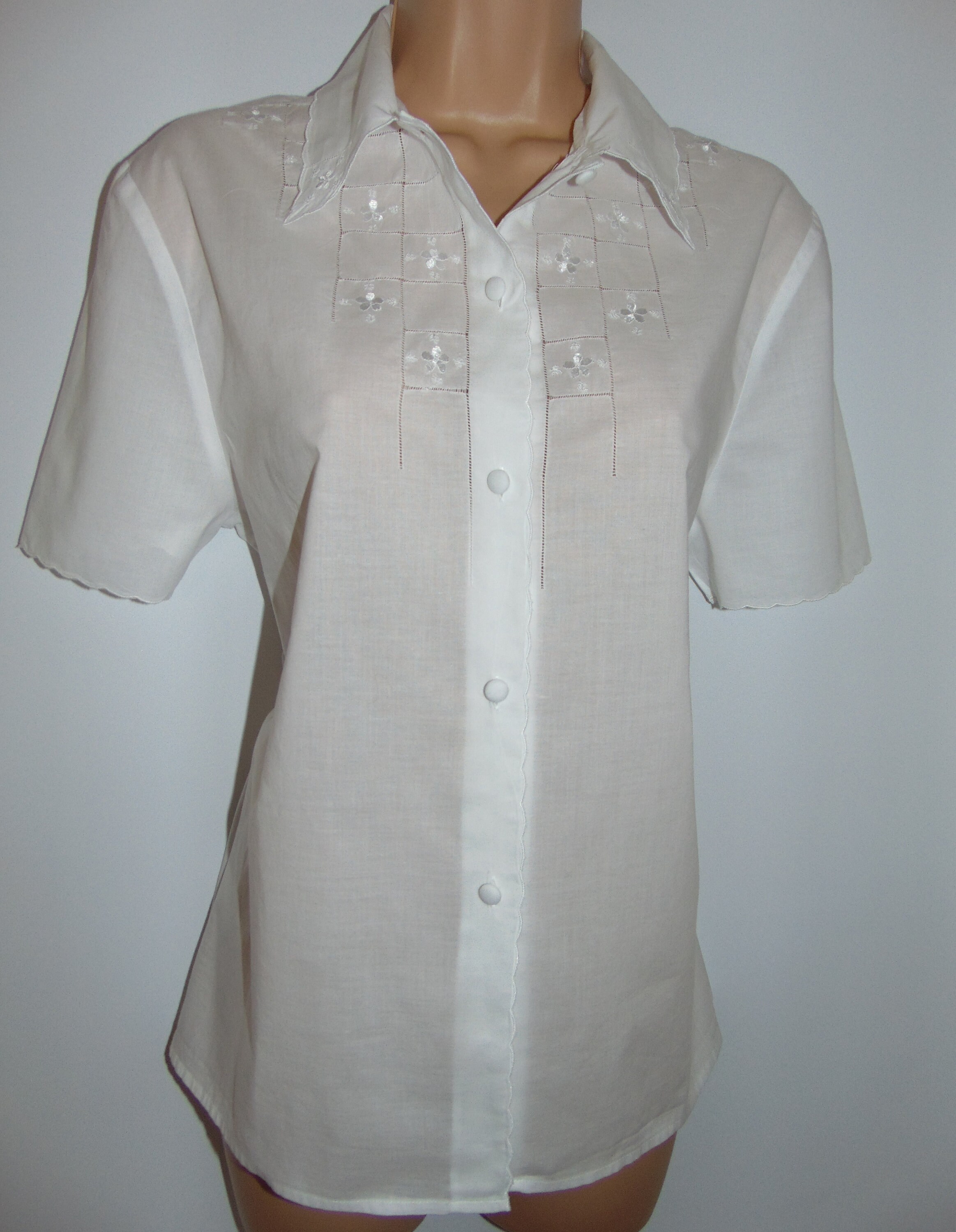 Image of Laura Ashley Vintage Spring ' Catalogue, Gauze Cotton Hand Embroidered Blouse, Size Uk