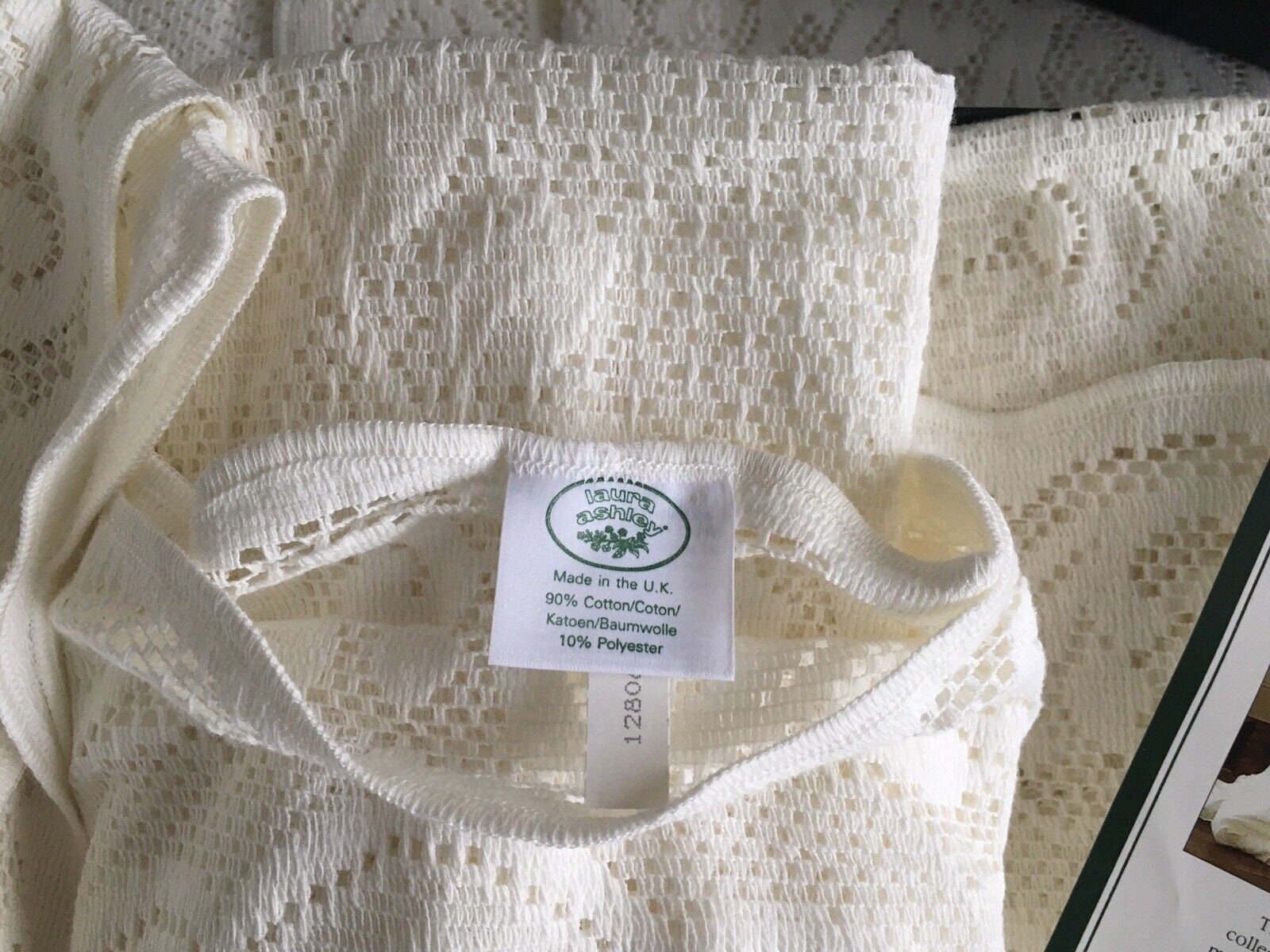 Laura Ashley Vintage Cotton Nottingham Lace Double Bedspread 100 X 110