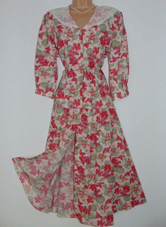 Laura Ashley Vintage 90's Cotton Linen Viscose La… - image 5