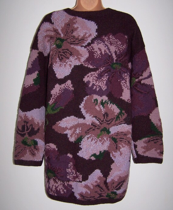 Laura Ashley Vintage, Hand Knitted Intarsia Flora… - image 7