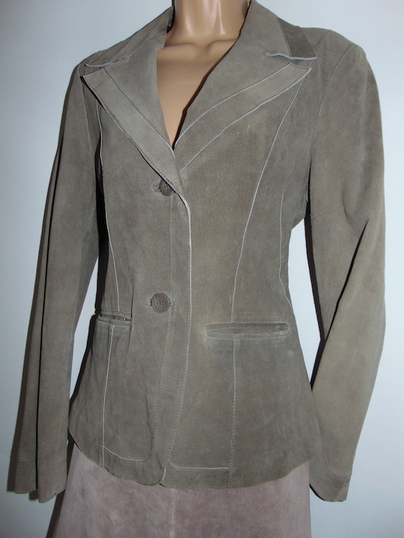 Laura Ashley Vintage Taupe Luxurious Suede Leathe… - image 1