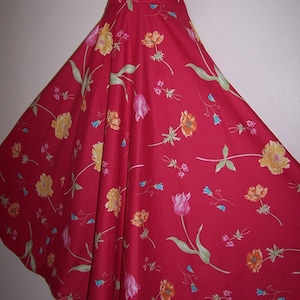 Laura Ashley vintage, unworn, reverie passion pink tulip flower, full circle skirt, size 8 UK image 6