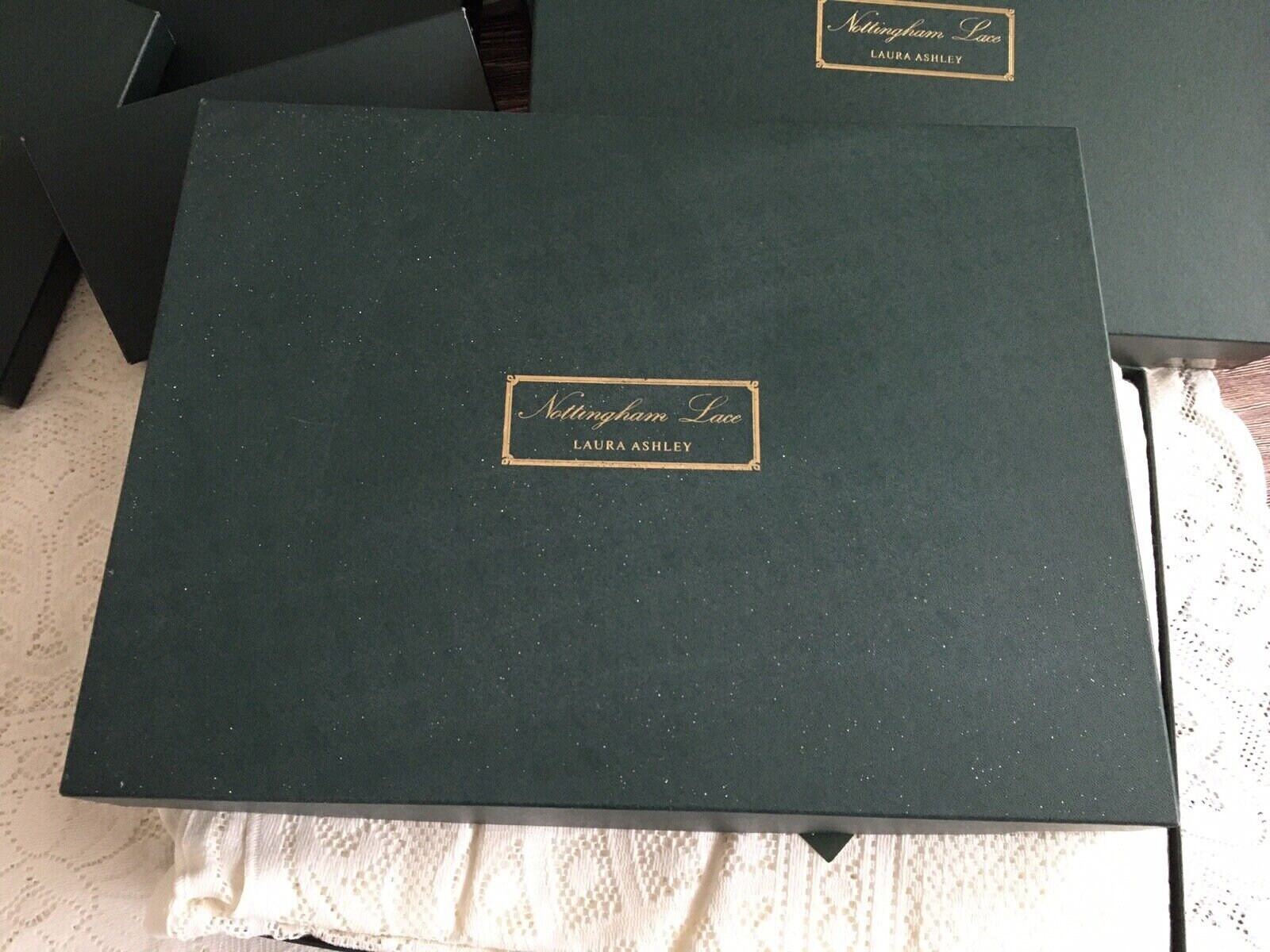 Laura Ashley Vintage Cotton Nottingham Lace Double Bedspread 100 X 110