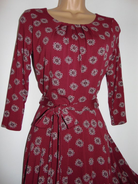 laura ashley jersey dress Garnet Abstract Floral Flowing Viscose Dress, Size UK 8 colour_mint
