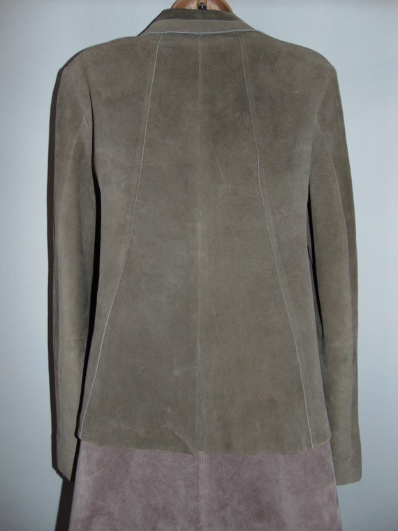 Laura Ashley Vintage Taupe Luxurious Suede Leathe… - image 4