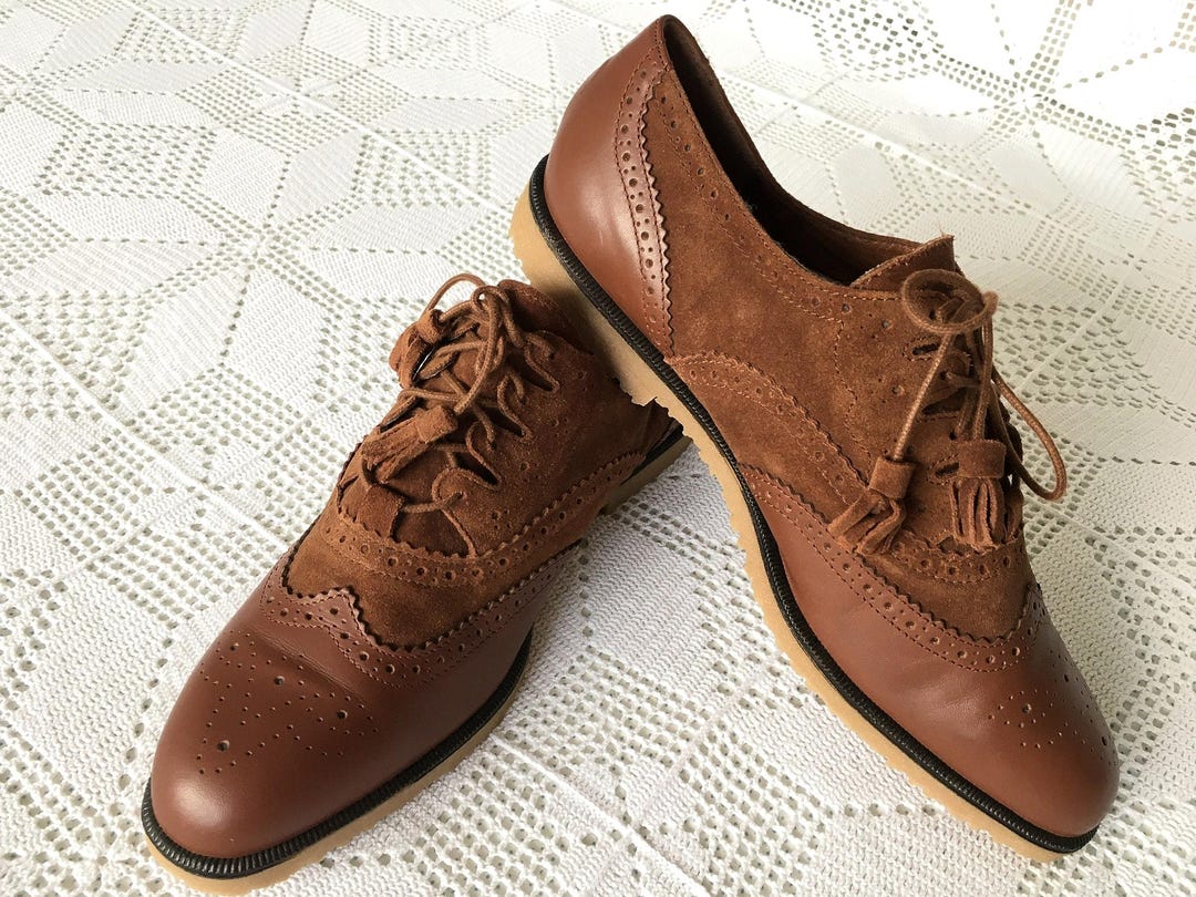 Buy Laura Ashley Vintage (new) Leather Suede Oxford Brogues Lace