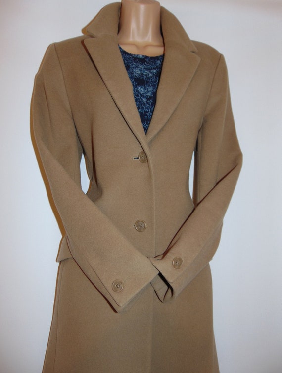 Laura Ashley Vintage Camel 100% Pure New Wool Clas