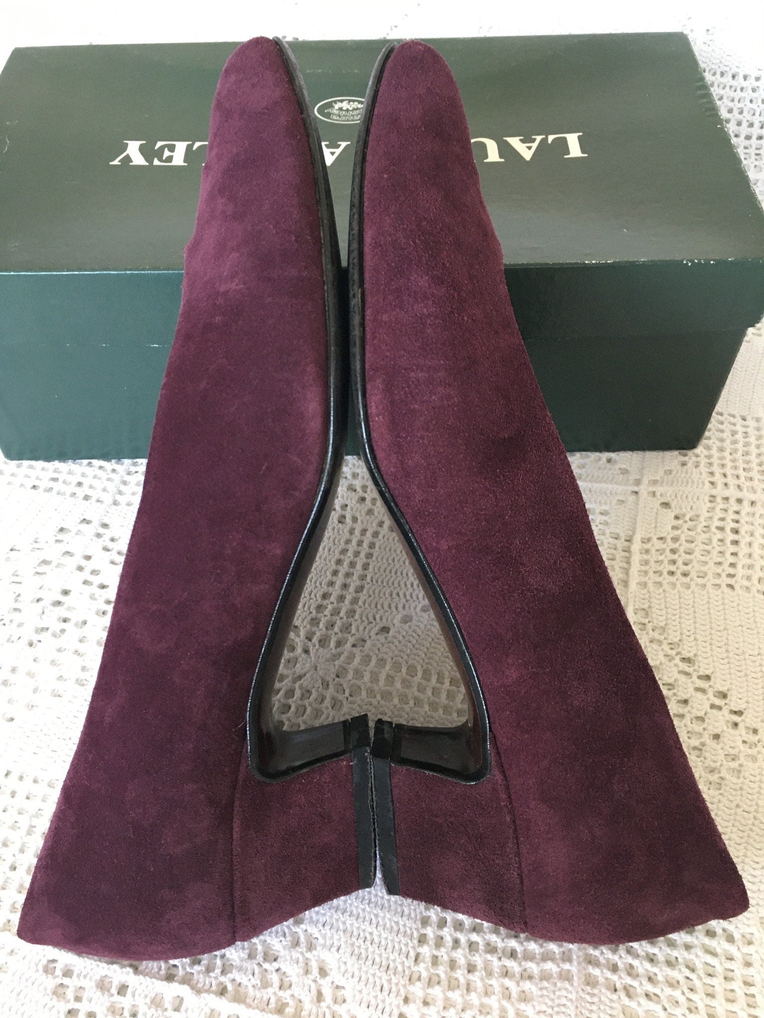 Laura Ashley Vintage Suede Leather Burdock Kitten Heel Pointed - Etsy UK