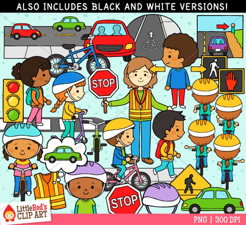 Bike and Road Safety Clip Art Etsy