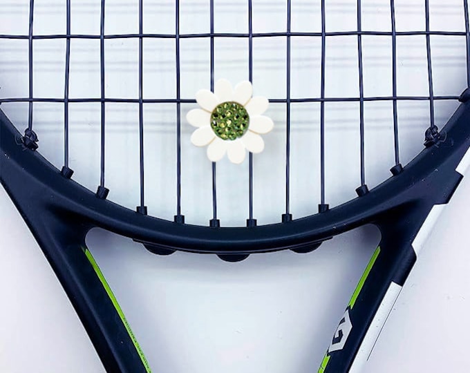 White- Customized Crystal Flower Tennis Dampener
