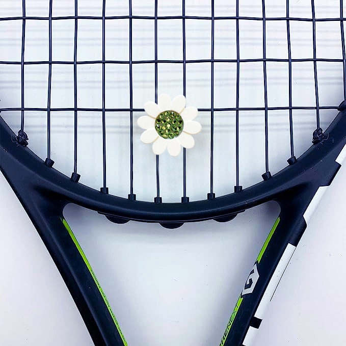 White- Customized Crystal Flower Tennis Dampener