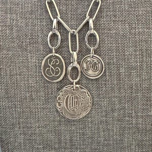 Charm Holder Necklace, Silver/Gold Link Chain with Hinge Clips