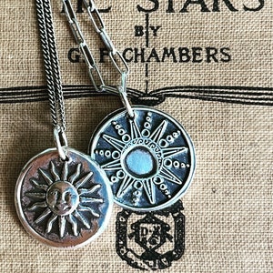 Silver Moon Phase Pendant: Antiqued Celestial Jewelry