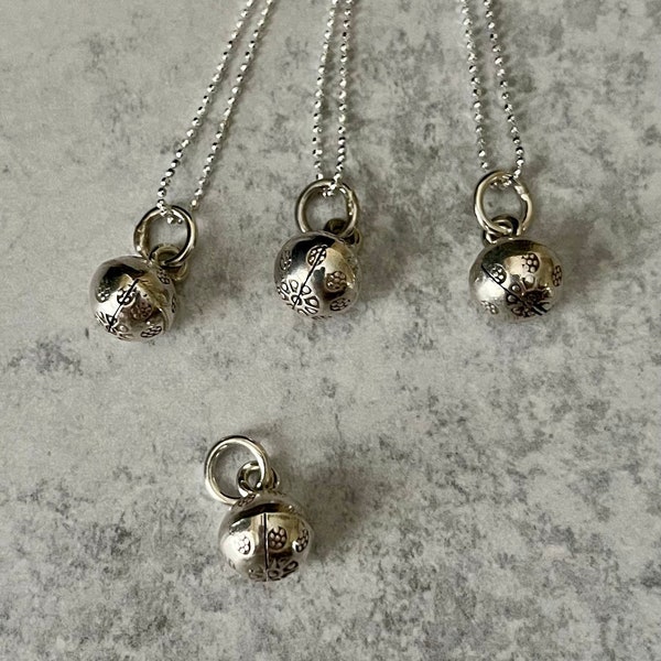 Silver Bell Necklace, Happy Bell Necklace, Make Some Noise