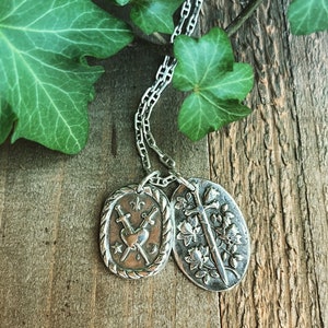 Sword Pendant, Fidelity Symbol, Silver Wax Seal Jewelry, Hand Crafted Meaningful Jewelry
