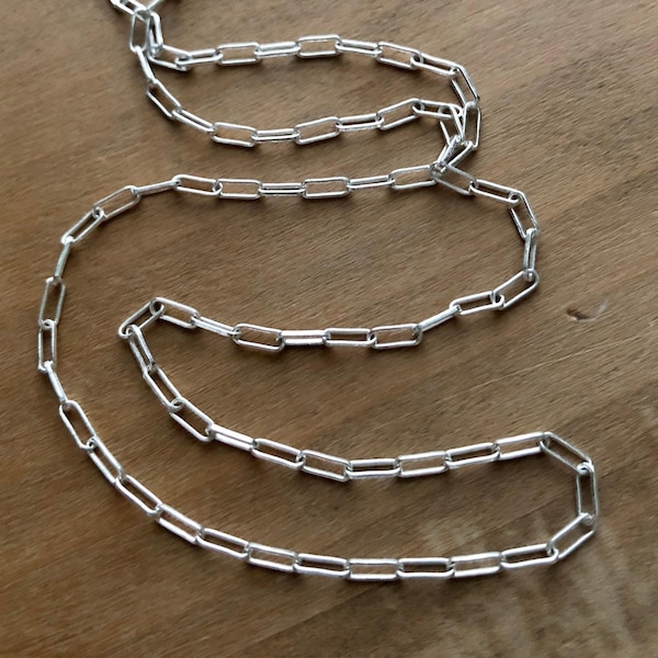 Collar de eslabones con clip de plata de ley