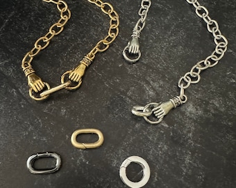 Open Ended Hand Necklace, Hold on to HOPE Necklace