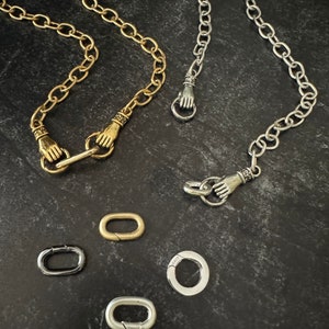 Open Ended Hand Necklace, Hold on to HOPE Necklace