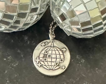 Ciondolo a forma di palla da discoteca in argento, gioiello con sigillo di cera