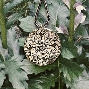 Acanthus Leaf Silver Pendant, Wax Seal Jewelry