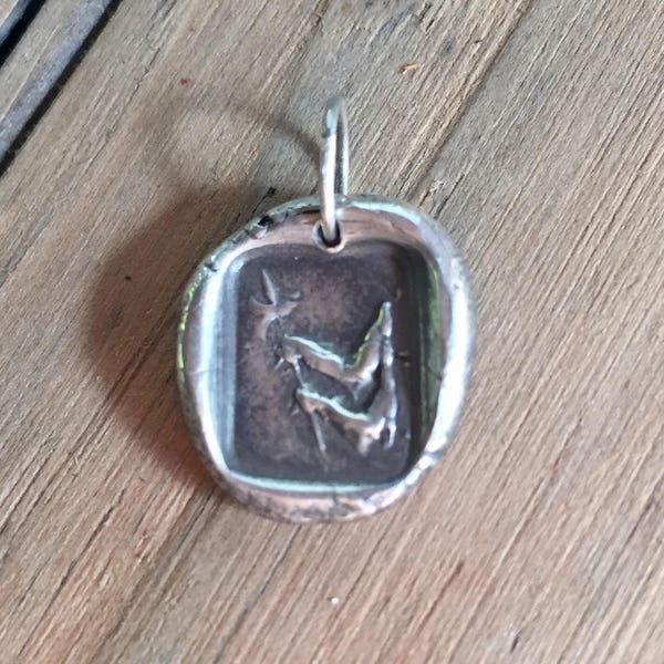 Silver Ax Pendant,  Heraldic Family Crest,  Wax Seal Jewelry