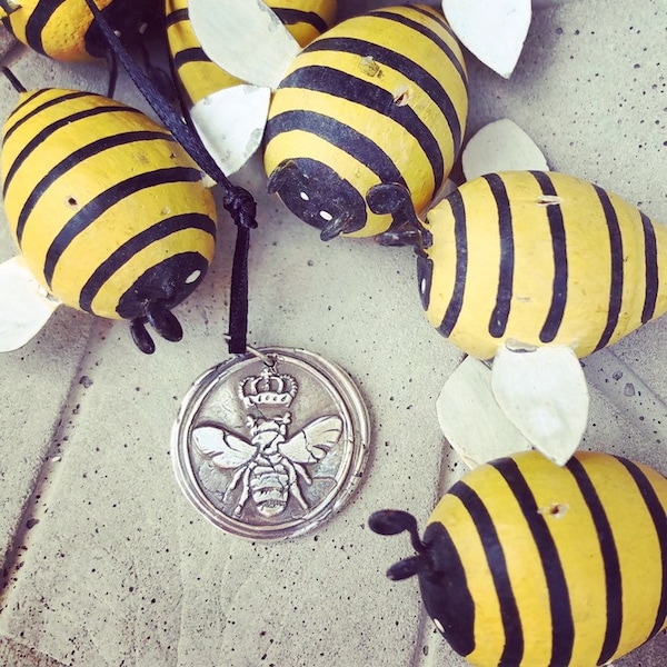 QUEEN BEE Pendant,  Bee Necklace, Queen of the Hive, Boss Gift